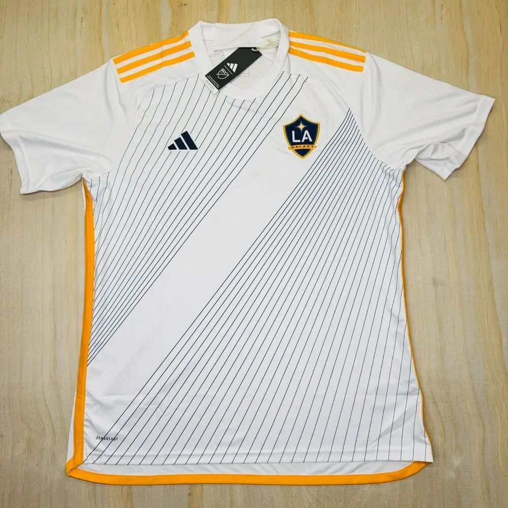 NEW LA Galaxy Adidas 24/25 Home Soccer Jersey White Mens Sz XL Slim Fit HZ6220